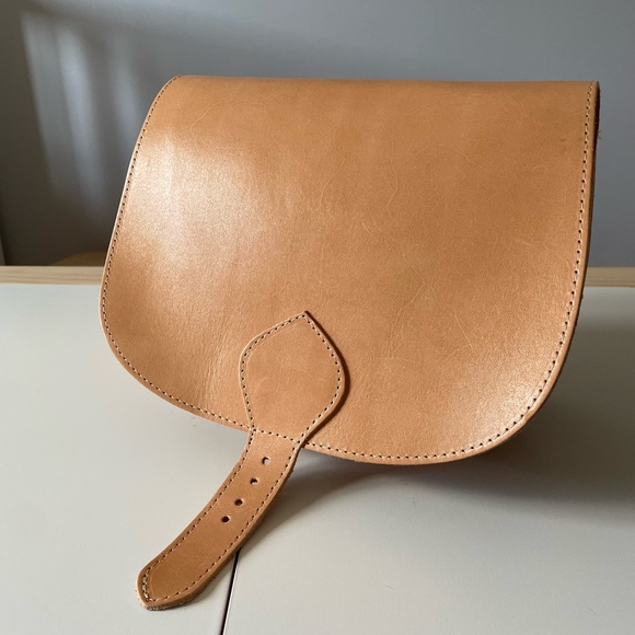 Leather satchel / cross body bag 22 x 28 cm - Picture 2 of 9